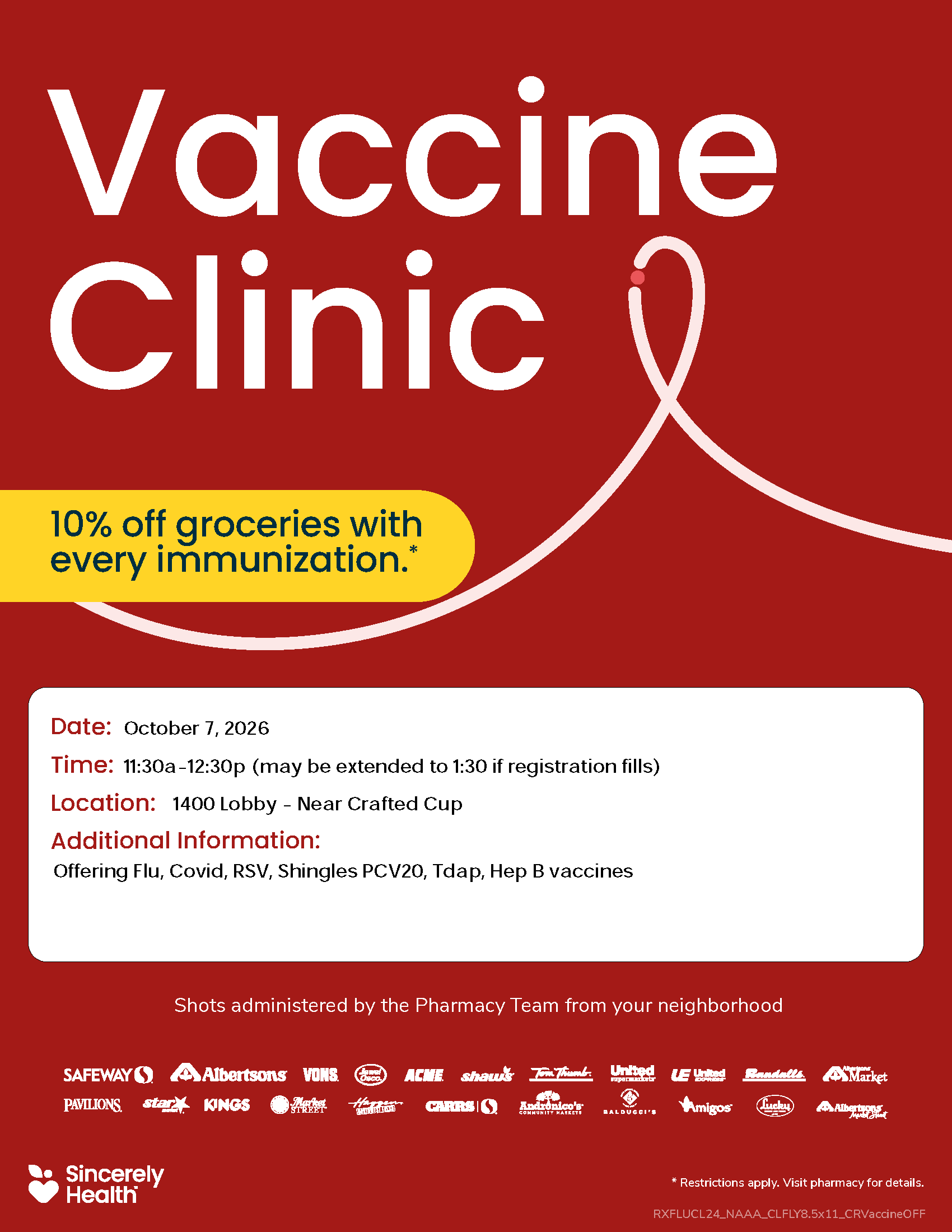 Fall Vaccine Clinic with Safeway Pharmacy